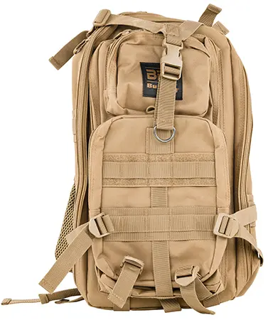 Bulldog BDT410T BDT Tactical Backpack Compact w/ Tan Finish, 2 Main & Accessory Compartments, Hydration Bladder Compartment & Molle, Alice Compatible