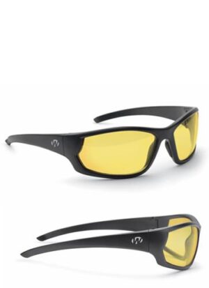 Walker's Vector Full Frame Shooting Glasses Black with Amber Lens with Case