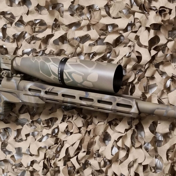 Camouflaged long-range rifle