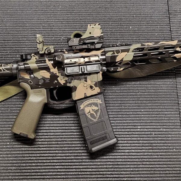 Custom AR-style rifle finish