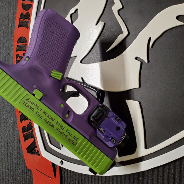 Purple and green custom pistol