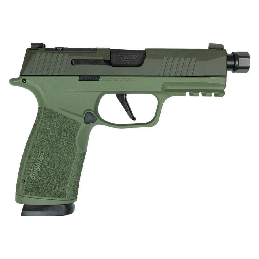 https3A2F2Fmedia.chattanoogashooting.com2Fimages2Fproduct2FXI6712052TG2Fsig_sauer_p365_xmacro_handgun_9mm_luger_17rd_magazines_2_3_7_barrel_two_tone_green_tb_xi6712052tg_0002_Right.jpg