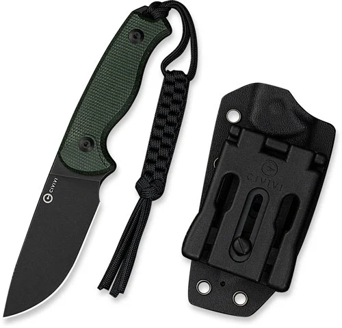 CIVIVI KNIFE TIMBERBARK 3.2" - FIXED GREEN MICARTA/BLK STNWSH - Image 3