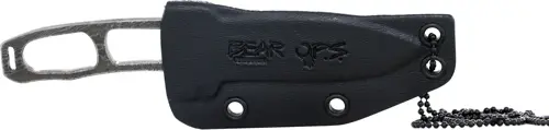 BEAR OPS COMBAT NECK KNIFE - 2.78" DAMASCUS W/KYDEX SHEATH - Image 2